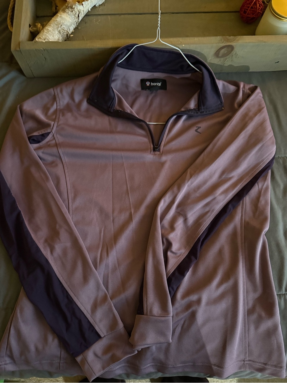 horze Women's Mauve Quarter-Zip Performance Sweater